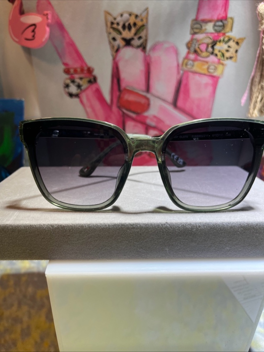 Tommy Hilfiger "Gaga" WP OL570 Cat Eye Sunglasses Olive Green Frames